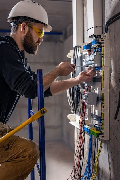 LAD ELECTRIC LLC certified journeyman electrician working on distribution panel